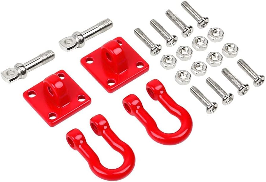 Uurcsky 2 Sets Metal Tow Hook Accessories for 1/10 Crawler RC Cars