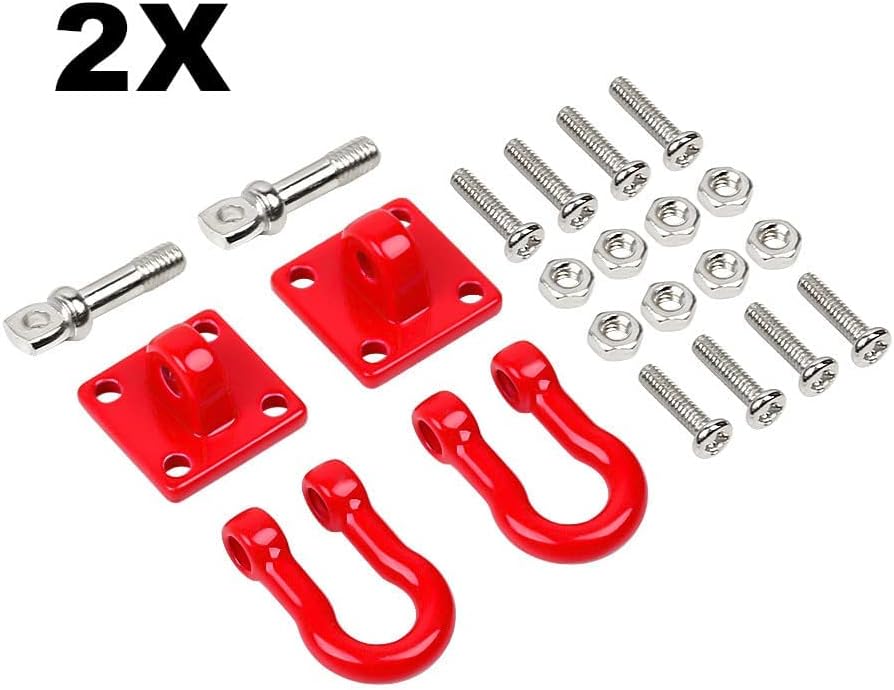 Uurcsky 2 Sets Metal Tow Hook Accessories for 1/10 Crawler RC Cars