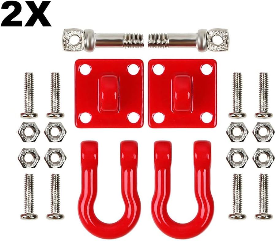 Uurcsky 2 Sets Metal Tow Hook Accessories for 1/10 Crawler RC Cars