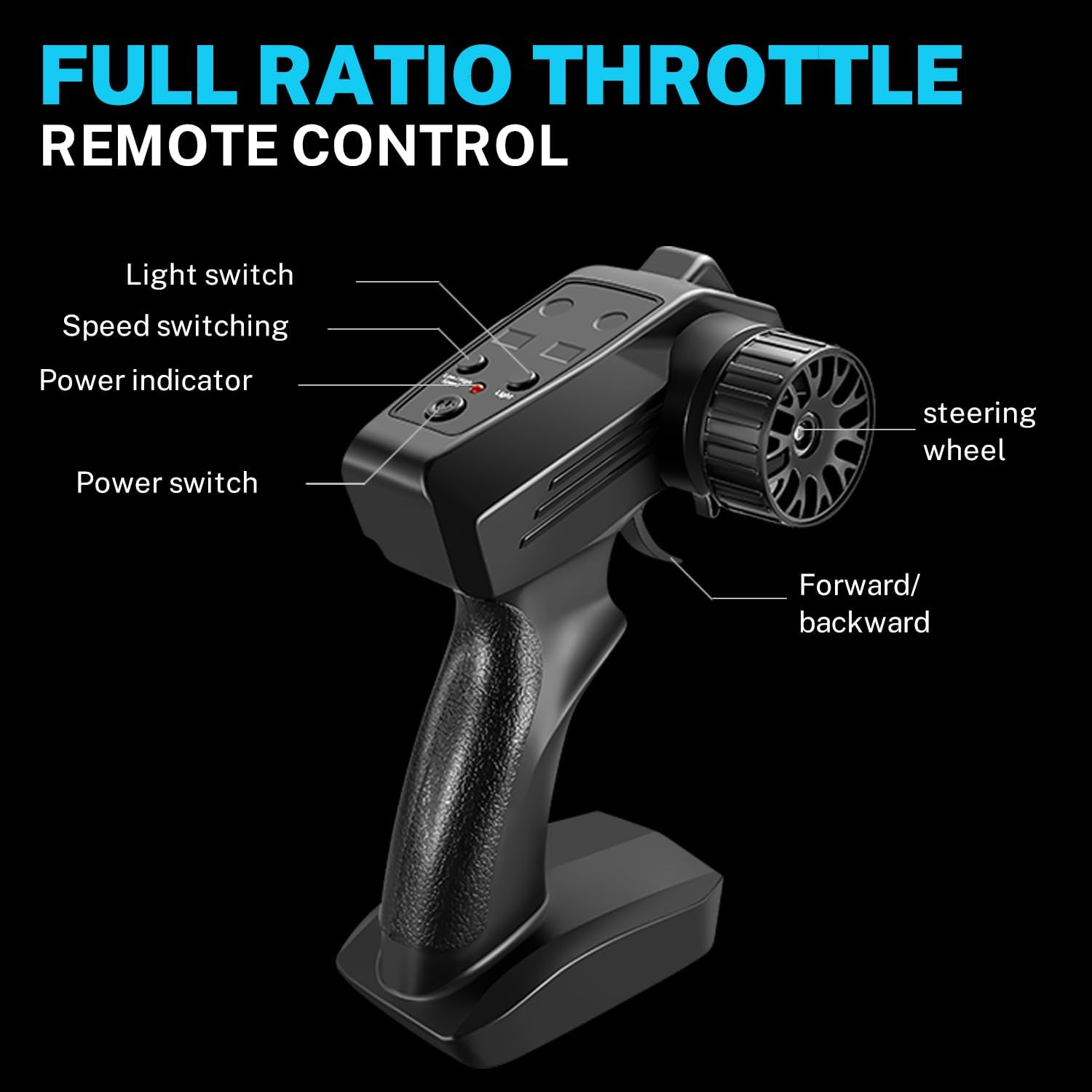 Acammzar 1/24 Scale RC Drift Car 20KM/H 4WD with LED Lights
