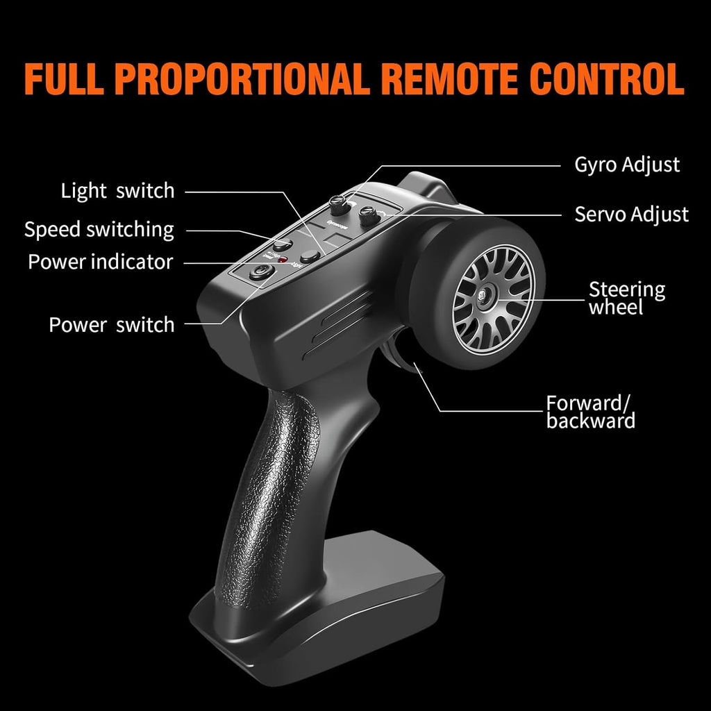 Acammzar 1/24 Scale RC Drift Car Pro 4WD with Gyro 25KM/H