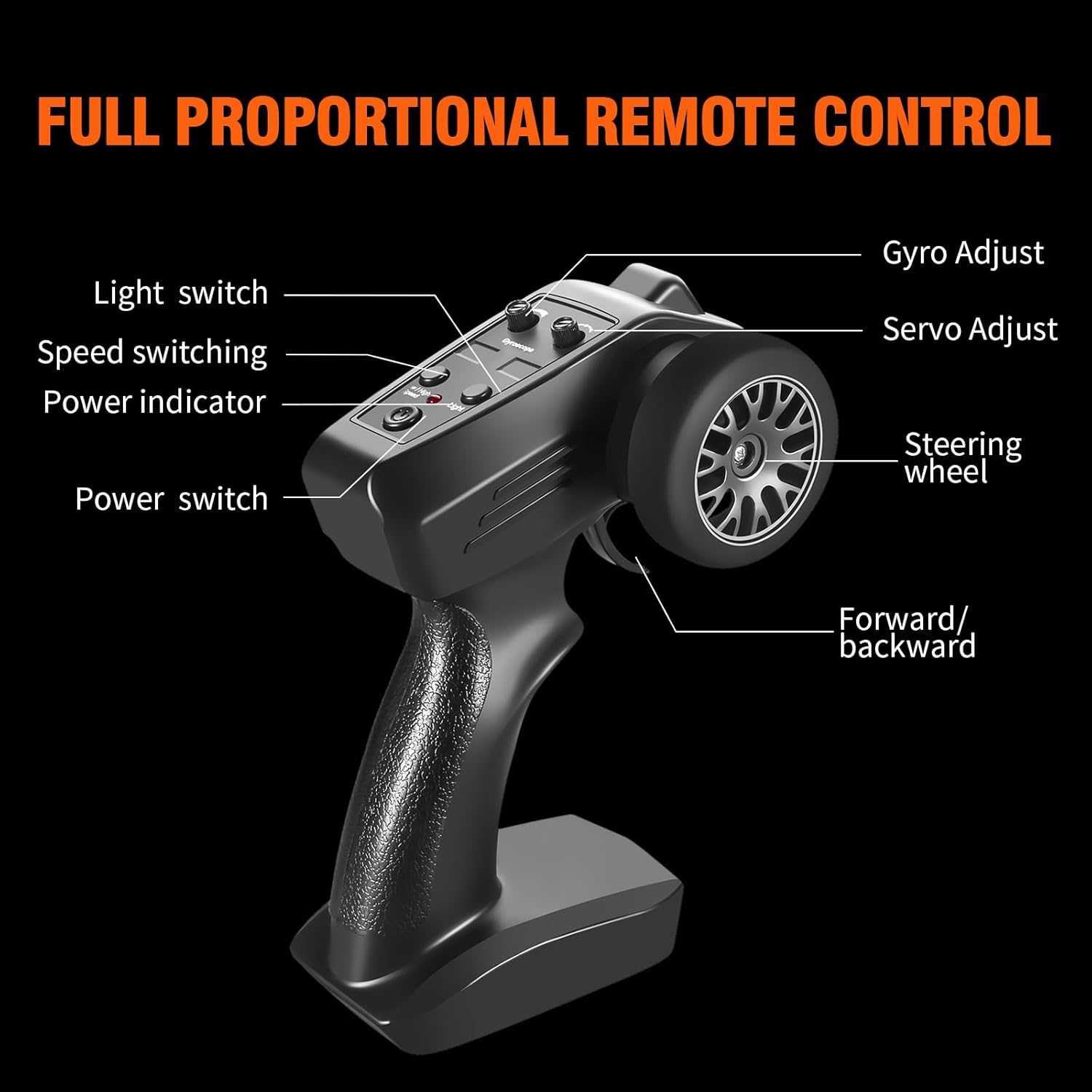 Acammzar 1/24 Scale RC Drift Car Pro 4WD with Gyro 25KM/H