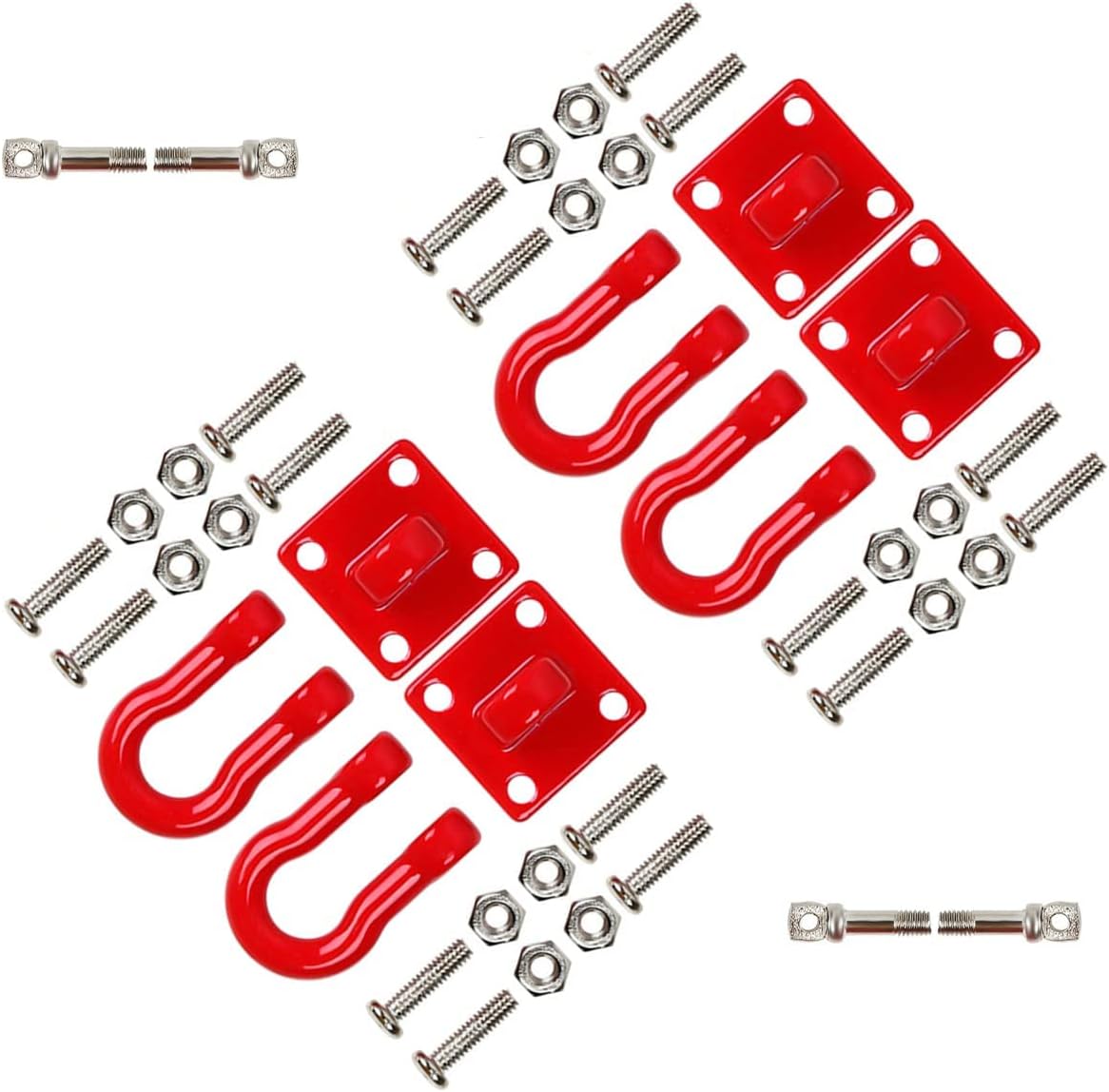 Uurcsky 2 Sets Metal Tow Hook Accessories for 1/10 Crawler RC Cars