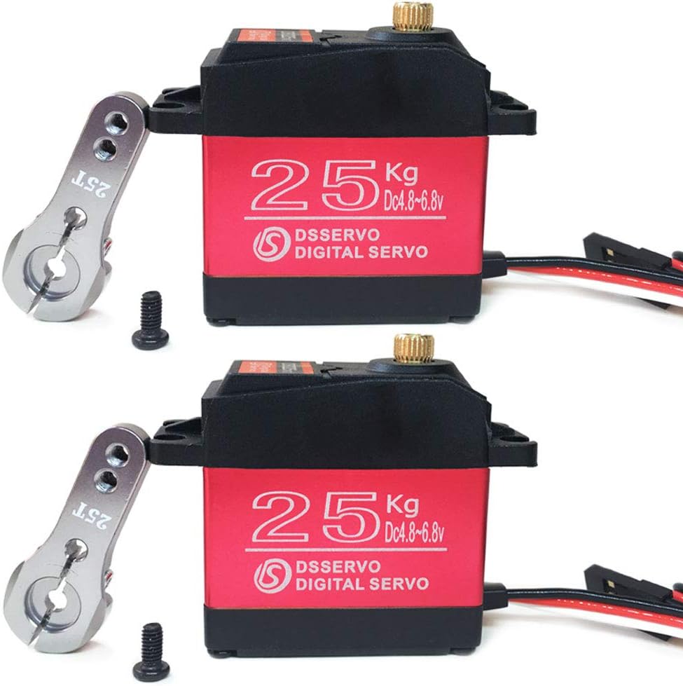 Annimos Pack of 2 Digital Servo 25KG High Torque Waterproof