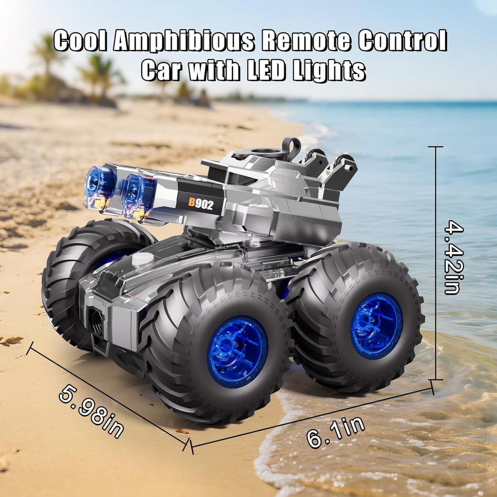 Joyspark Amphibious Remote Control Car 4WD Water Gun Monster Truck