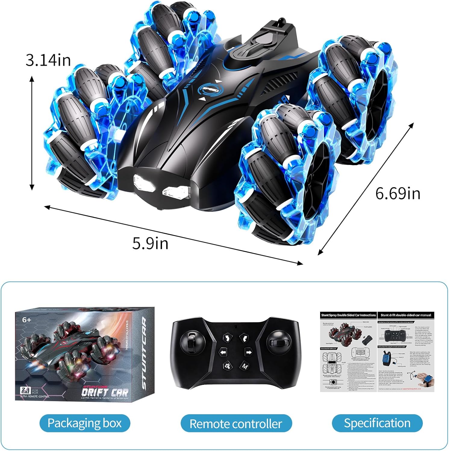 Aiqi RC Gesture Sensing Stunt Car 2.4GHz 4WD Off Road Vehicle