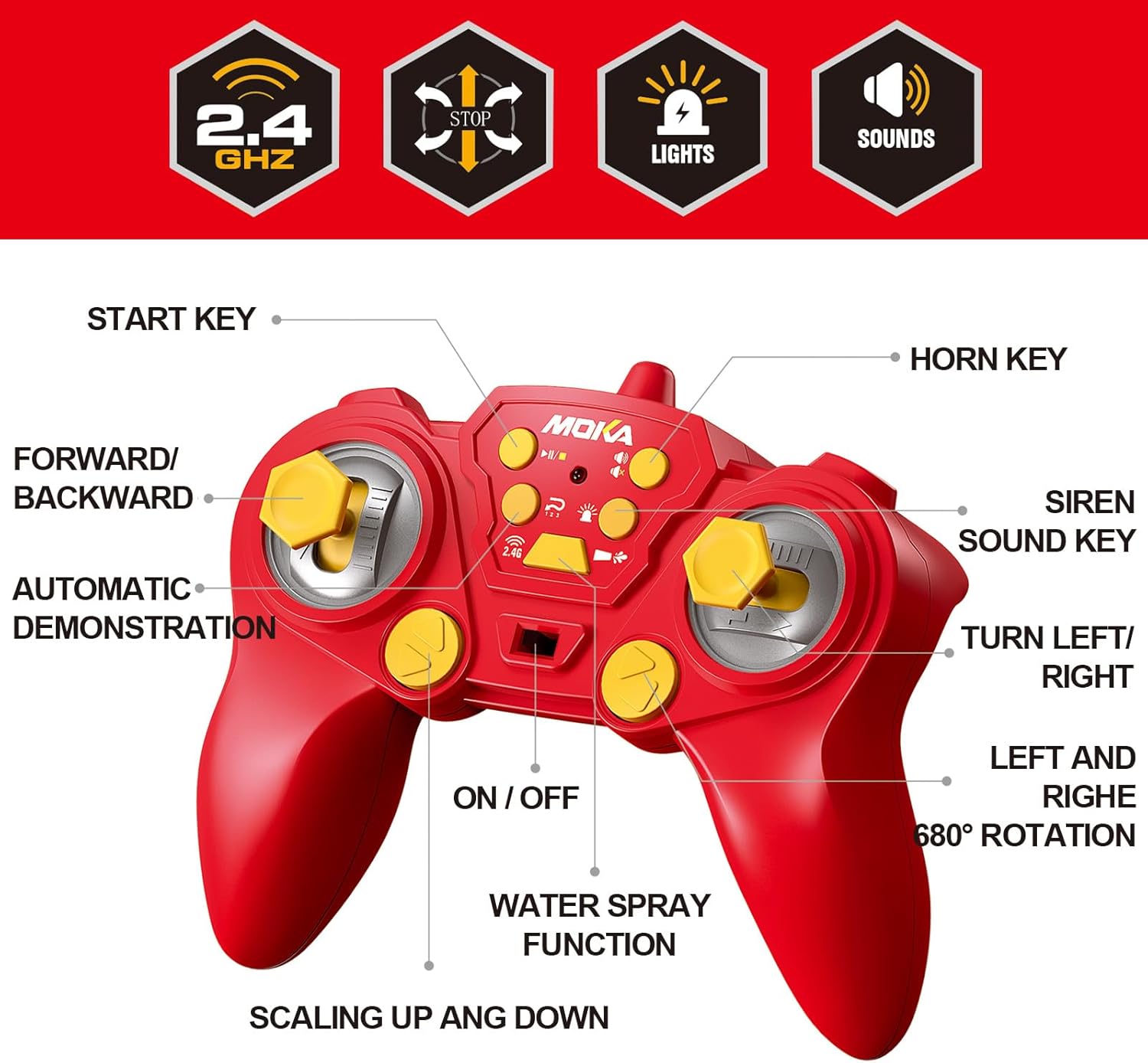 Wemoka 1/16 Scale 13 Channel 2.4GHz Water Spraying