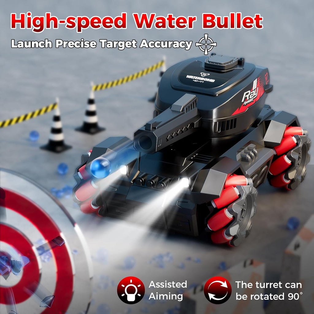 Aigimu 4WD Remote Control Water Bullet Shooting Tank with 10500pcs Ammo