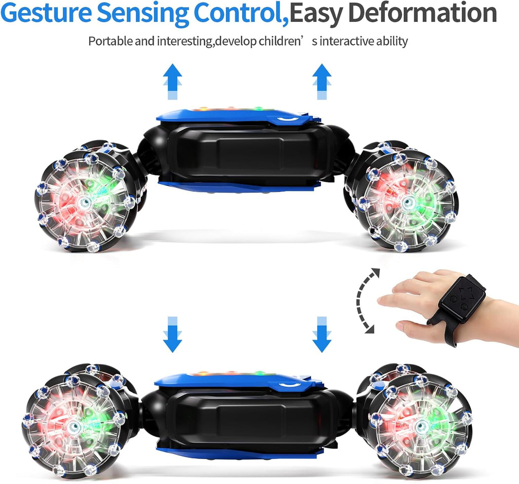 Aiqi 2.4GHz 4WD Gesture Sensing RC Stunt Car with Music Lights