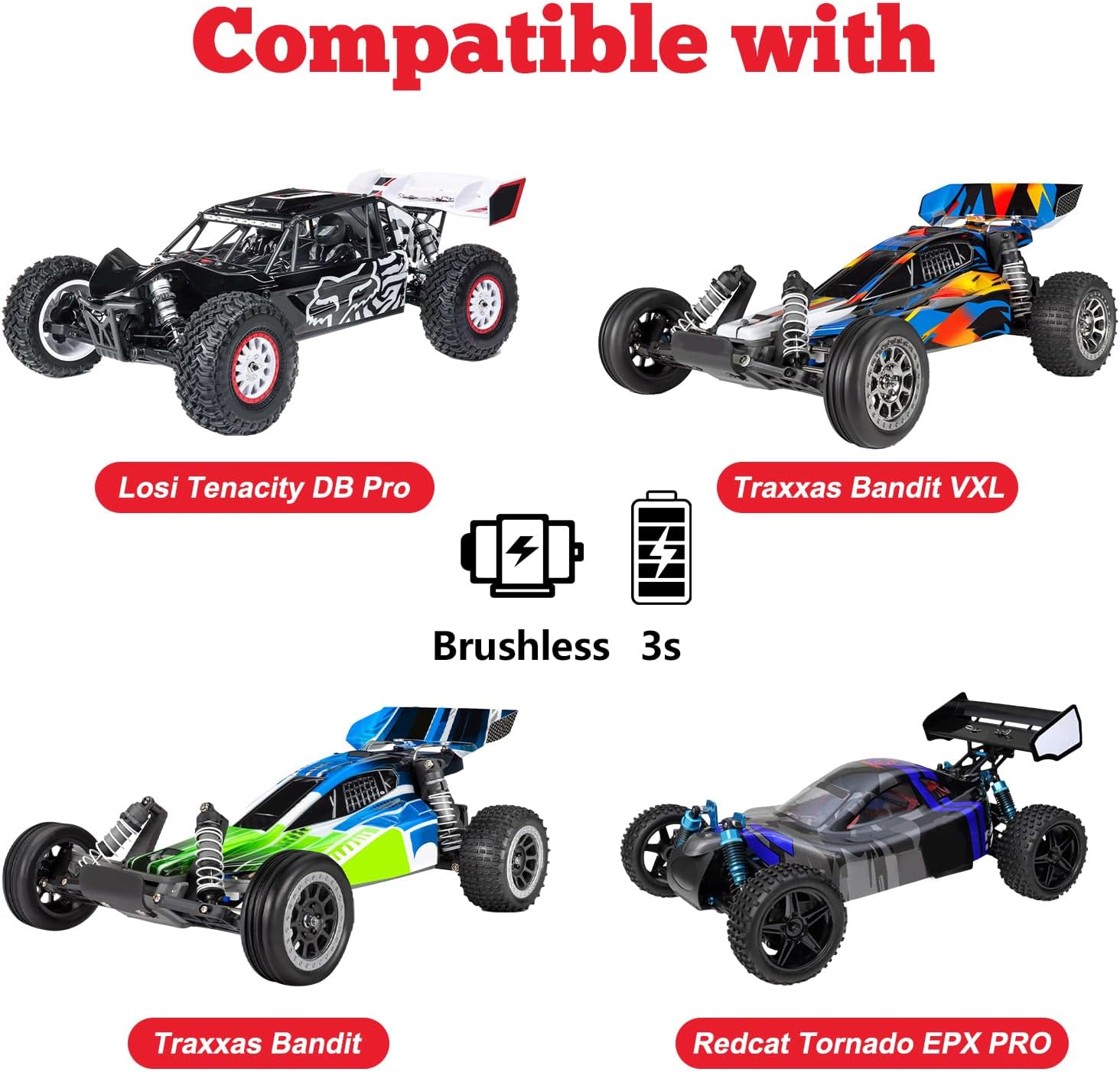 Dnhobby 1/10 Scale Off Road Buggy Tires and Wheel Rims Set 12mm Hex