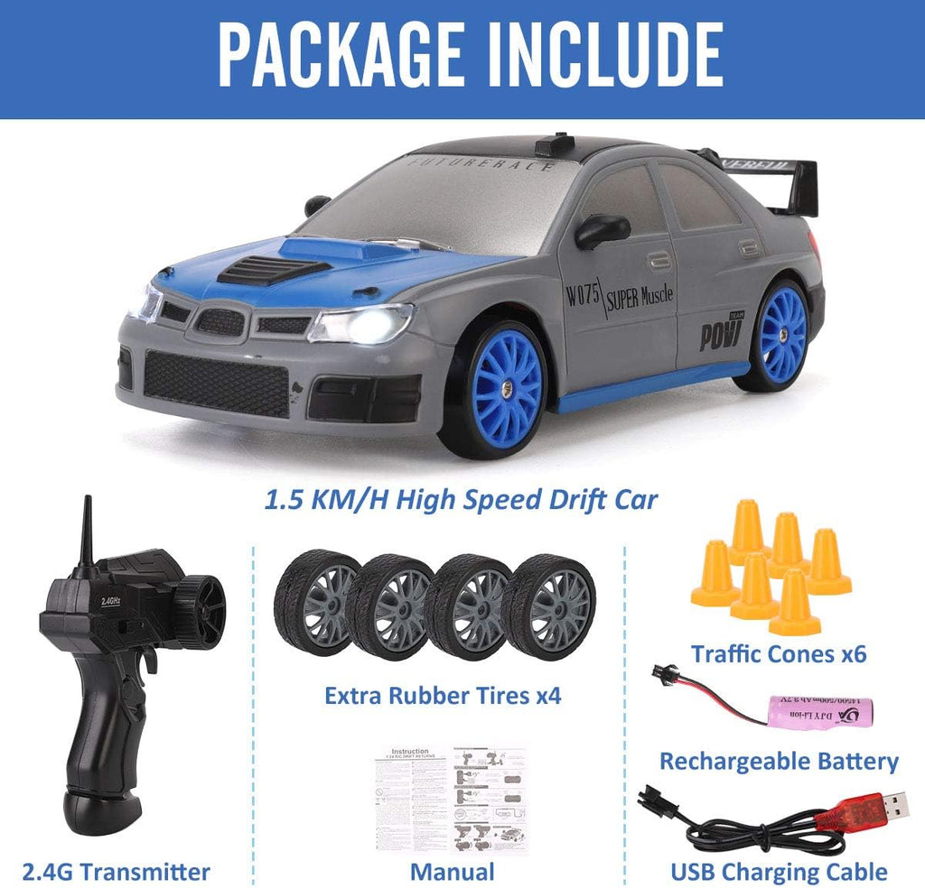 Liberty Imports 1/24 Scale RC Drift Car 2.4GHz 4WD On-Road Vehicle