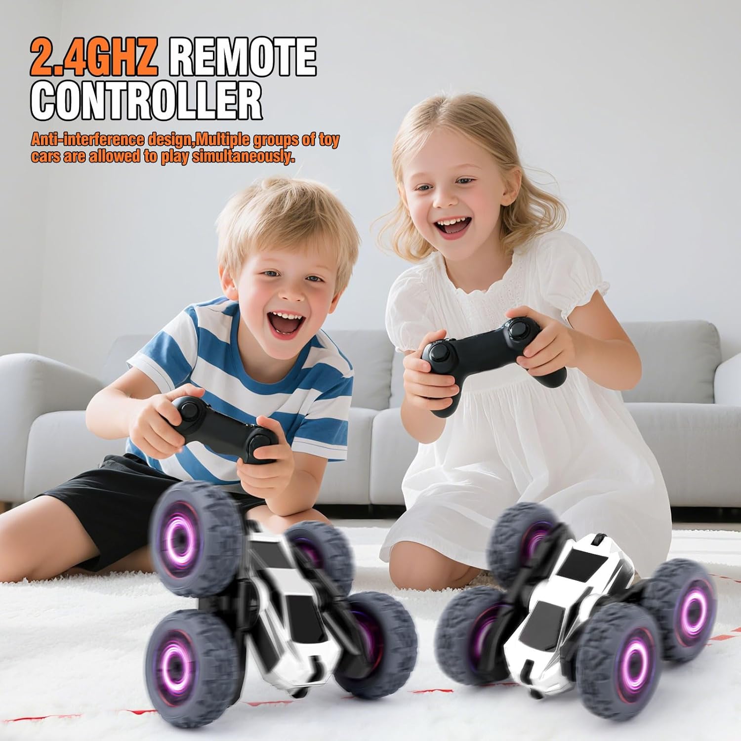 Funzooka RC Stunt Car Double-Sided 360-Degree Flips Toy