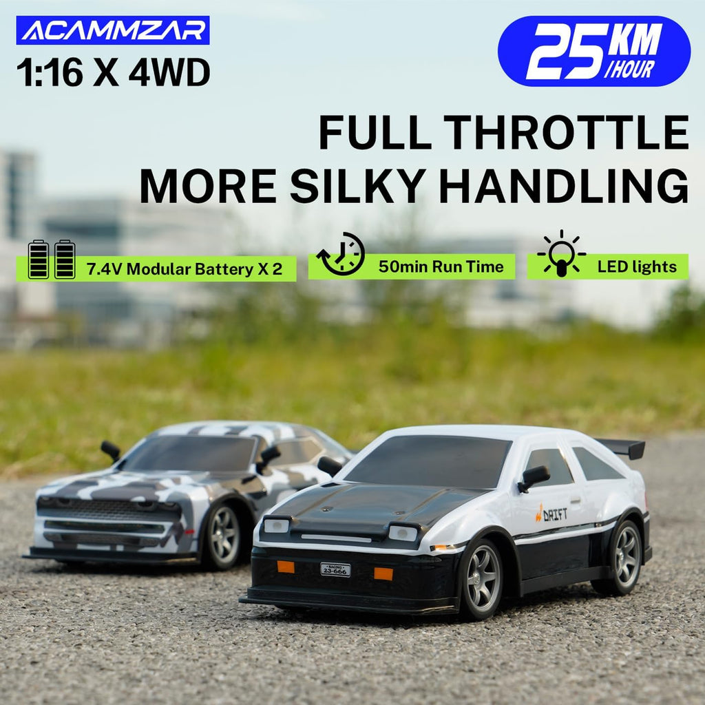 Acammzar 1/16 RC Drift Car 25KM/H 4WD Remote Control Car