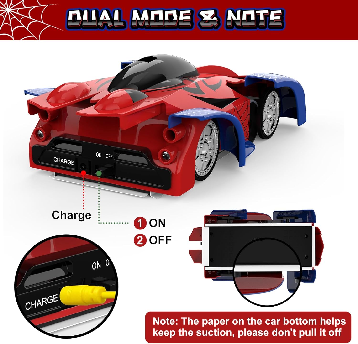 Aomifmik Wall Climbing Remote Control Stunt Car 360° Rotation Rechargeable