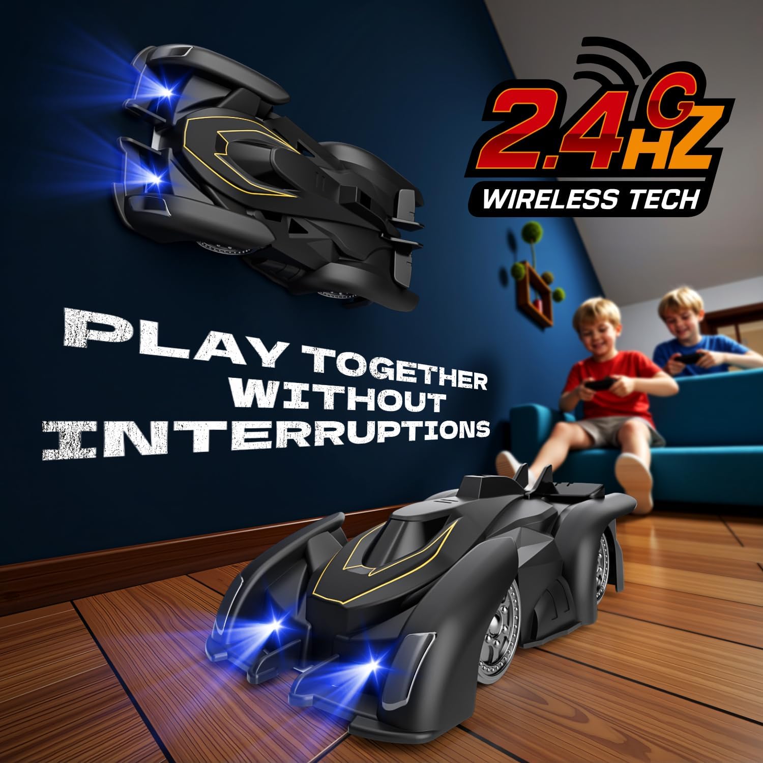 Ajiaoo Remote Control Wall Climbing Stunt Car Rechargeable Indoor Toy