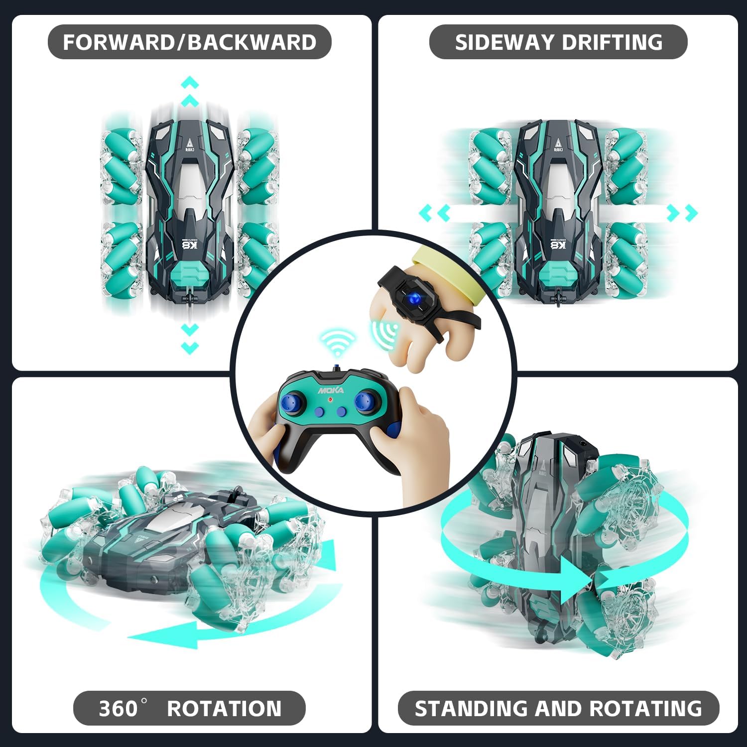 Zeming Technology 4WD All-Terrain RC Stunt Car 2.4GHz LED Lights