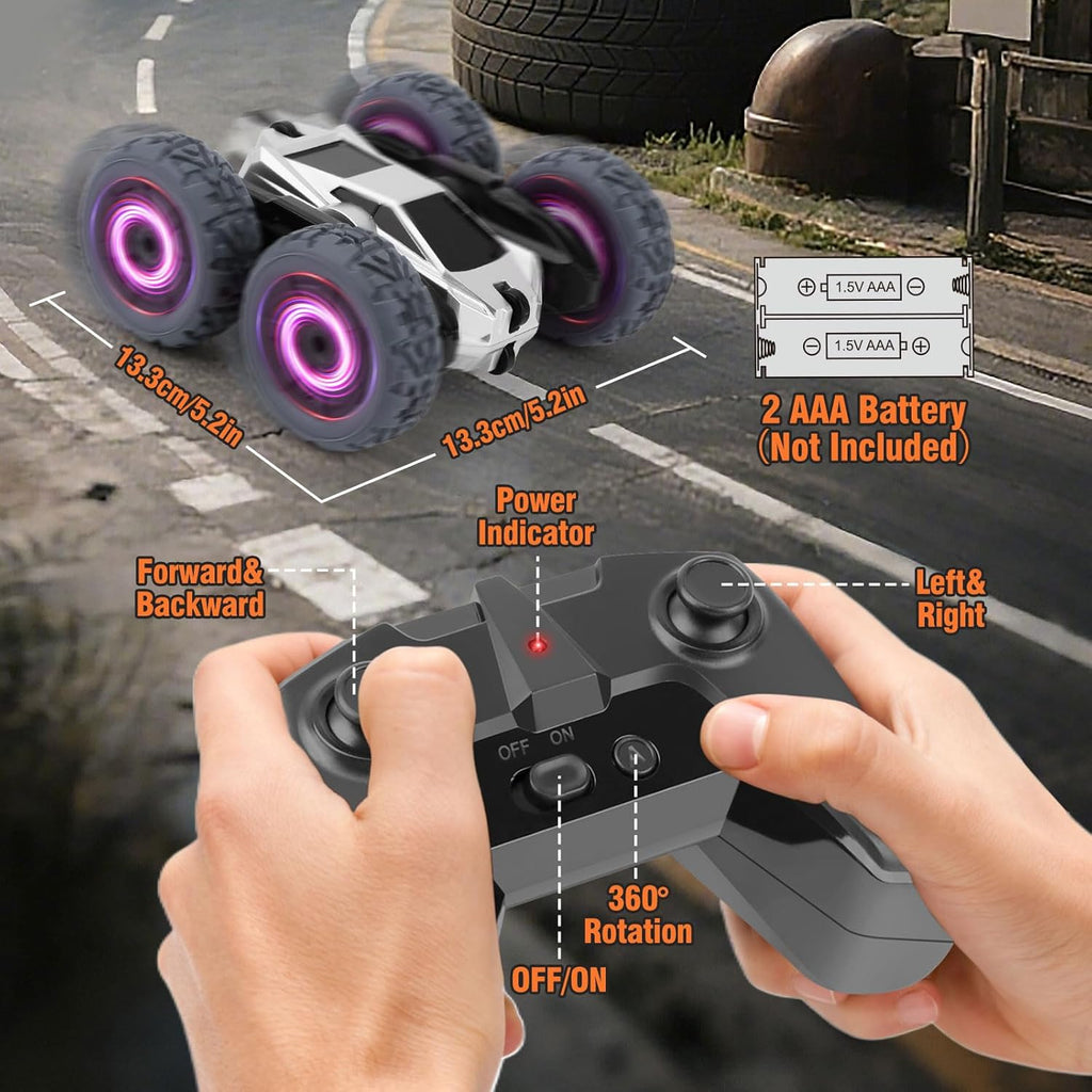 Funzooka RC Stunt Car Double-Sided 360-Degree Flips Toy