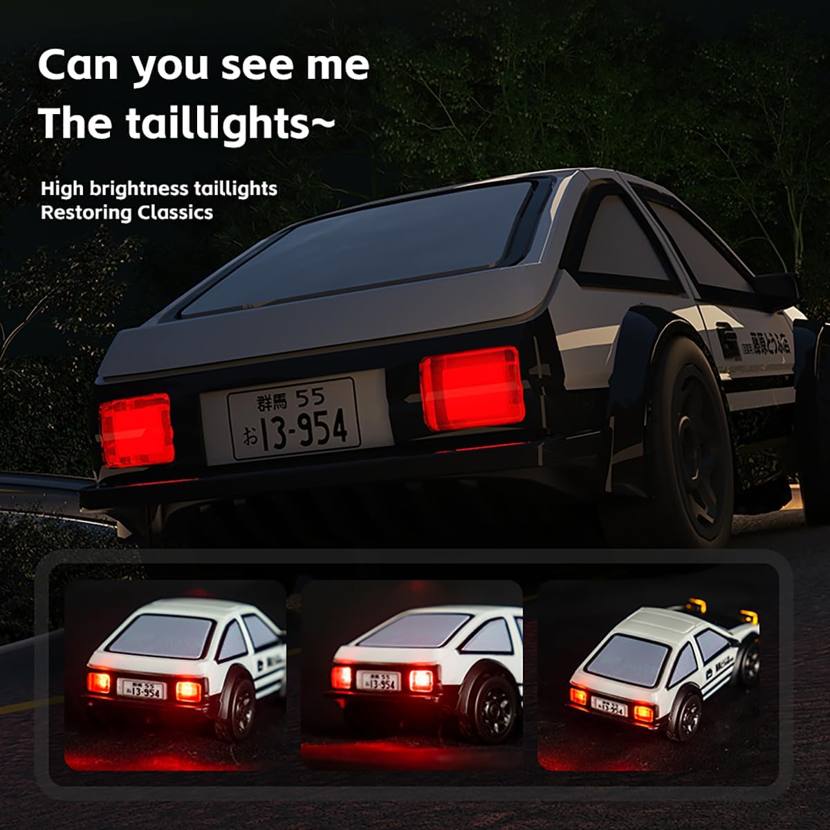 Antsir 1/64 Scale RC Drift Car with LED Lights 4WD