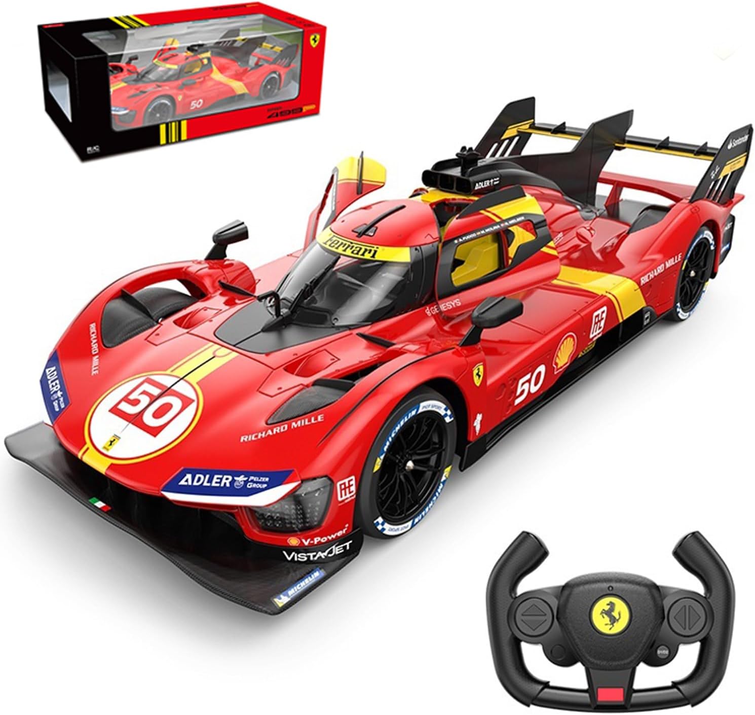 Voltz Toys 1/14 Scale Ferrari 499P Le Mans RC Car with Lights