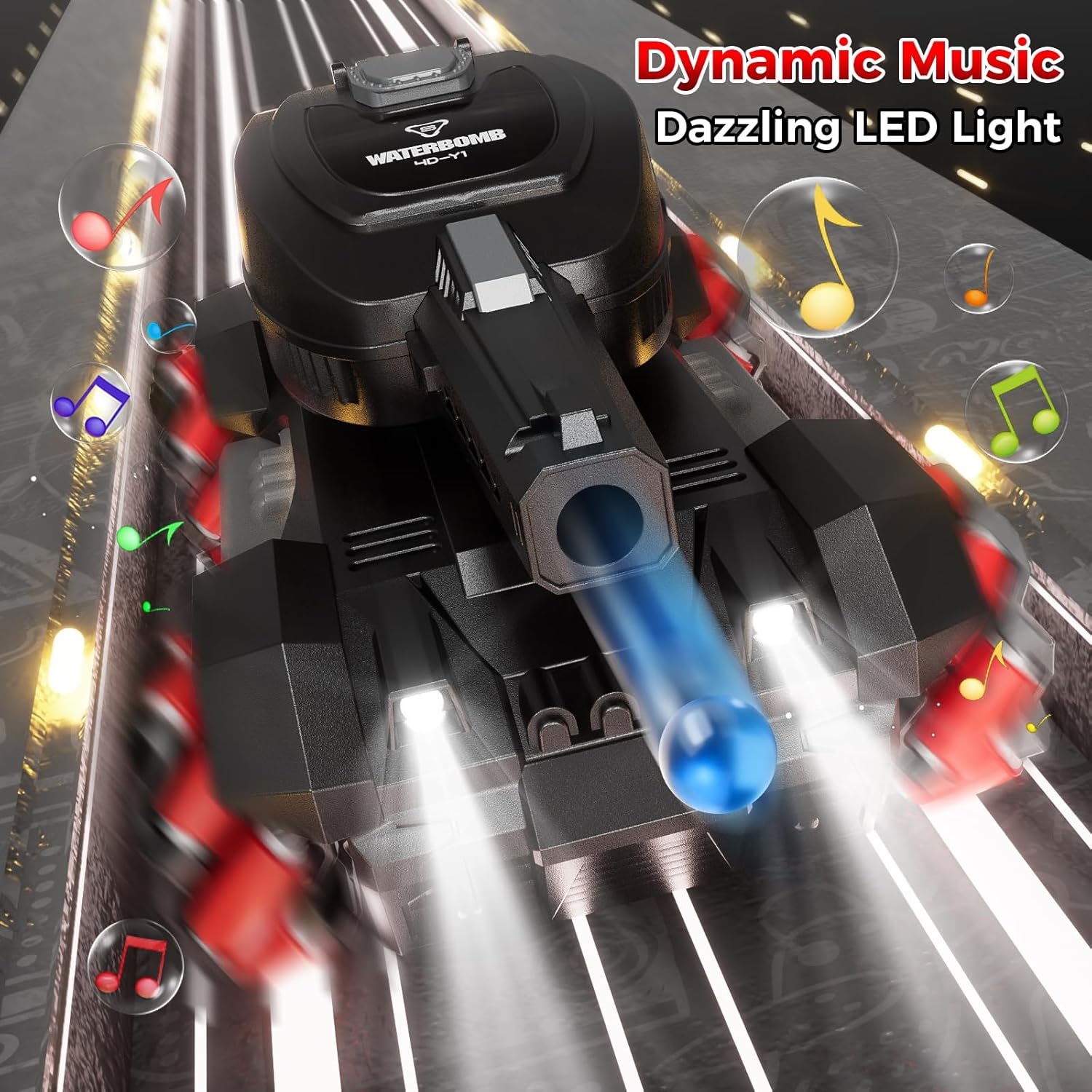 Aigimu 4WD Remote Control Water Bullet Shooting Tank with 10500pcs Ammo