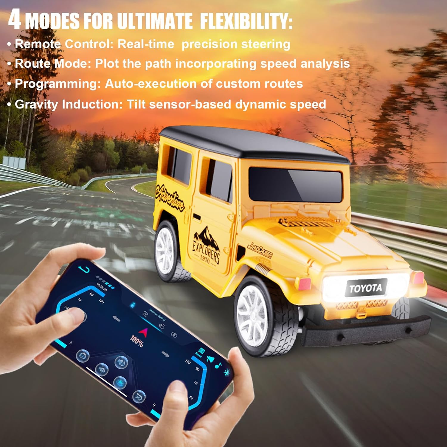 Guangdon 1/64 Scale Mini RC Car Off-Road Vehicle 2.4GHz APP Control