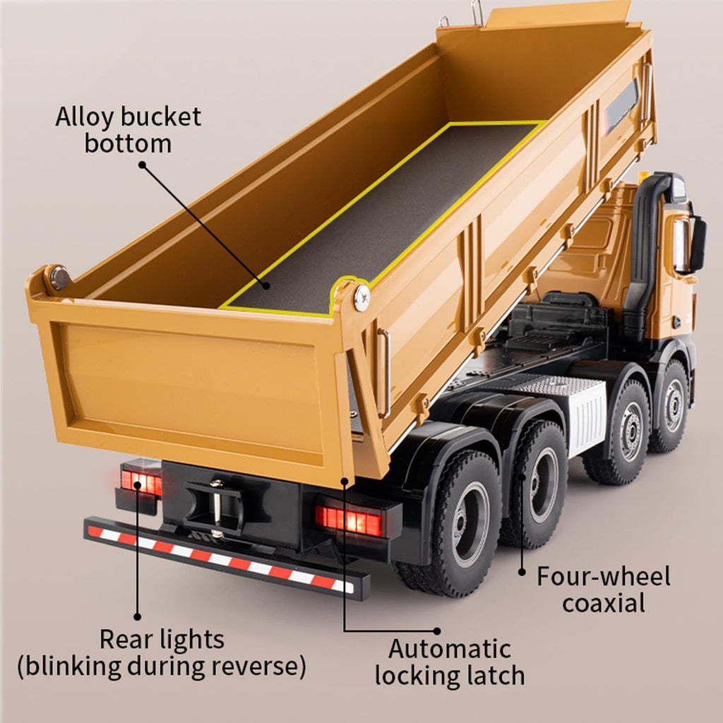 Huina 1/14 Scale Remote Control Dump Truck 12-Channel 13 LBS Load Capacity