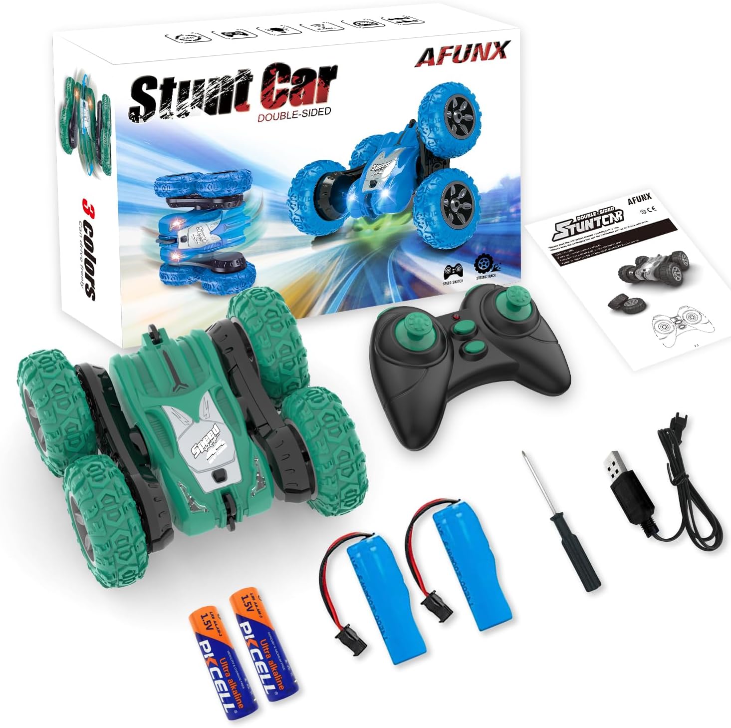 Afunx RC Stunt Car Double Sided 360° Rolling High Speed Off Road Truck