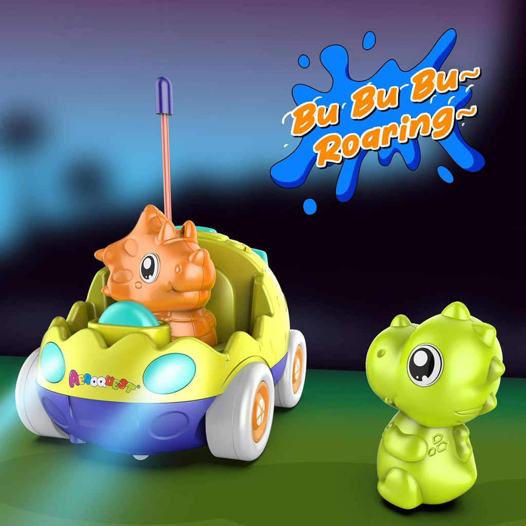 Aeroquest Remote Control Car for Toddlers with LED Lights Music 2 Pack