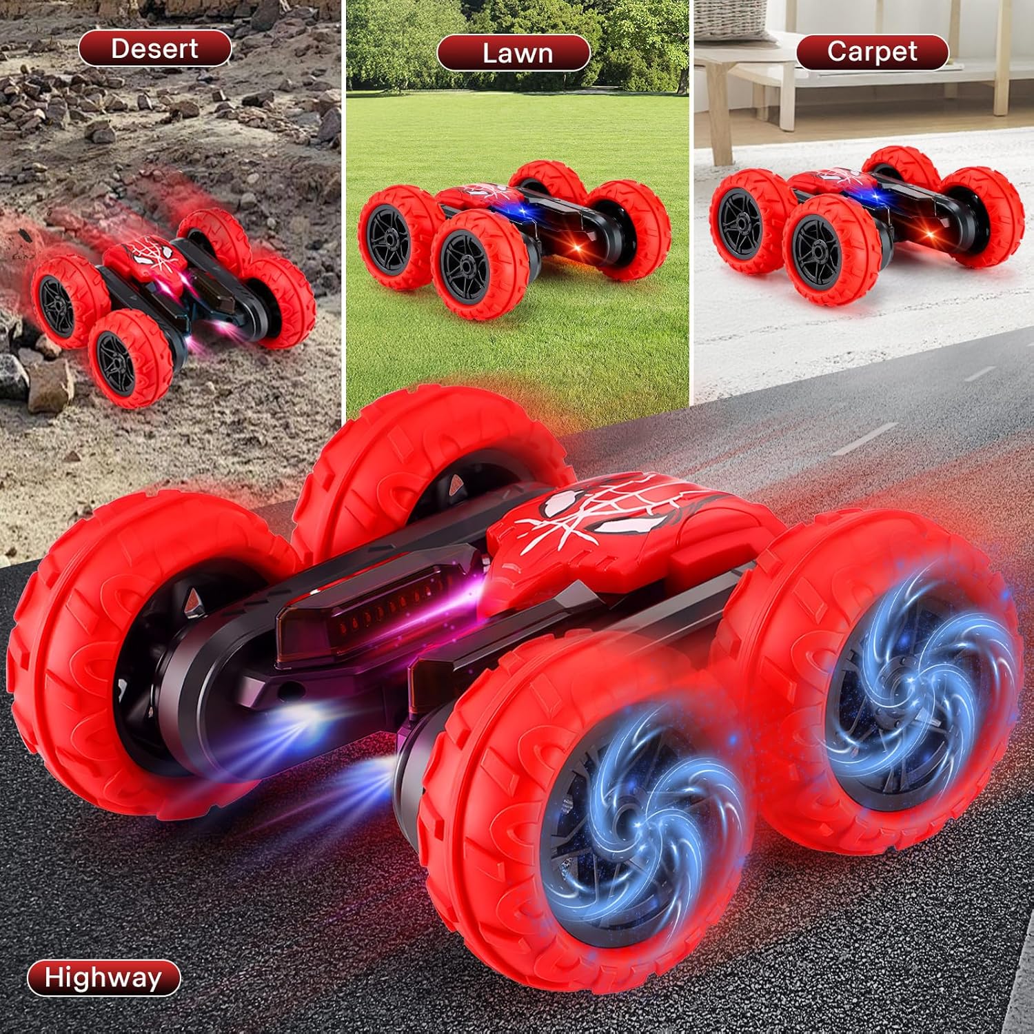 Aoontyen 4WD Rechargeable RC Stunt Car Double Sided 360° Flip