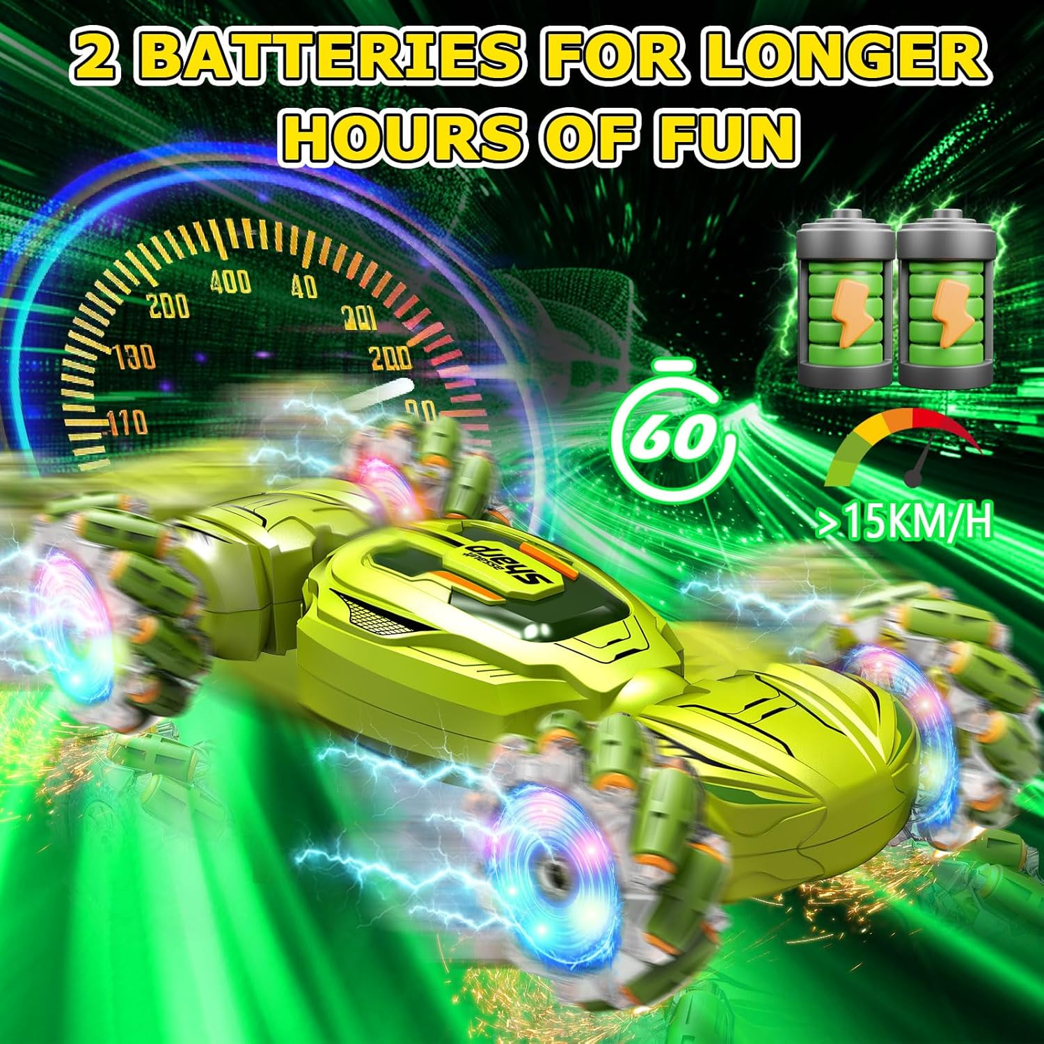 Nestalk Gesture Sensing RC Stunt Car 2.4GHz 4WD with Lights Music