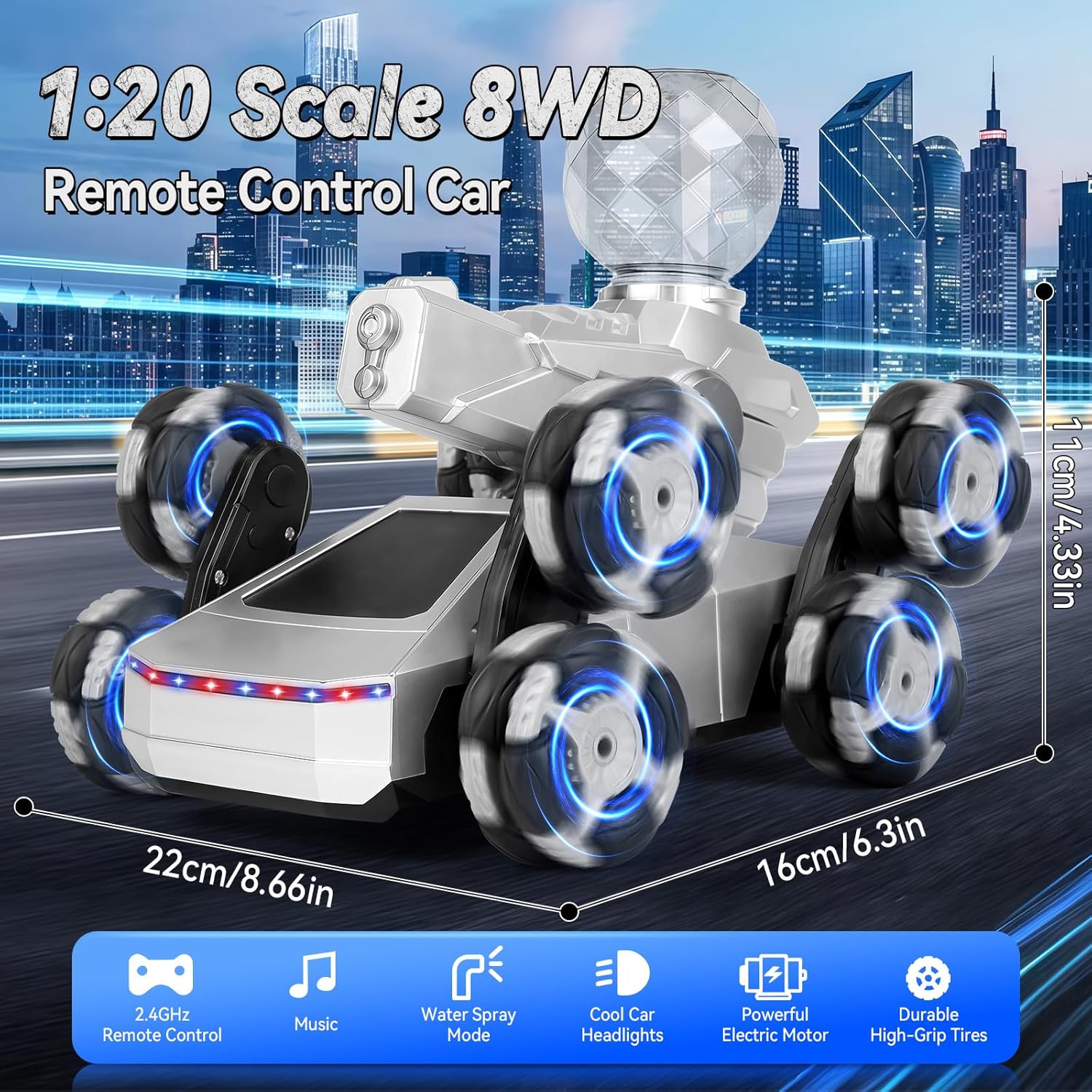 Anpty 2.4GHz All-Terrain Off-Road RC Truck with Swappable Wheels