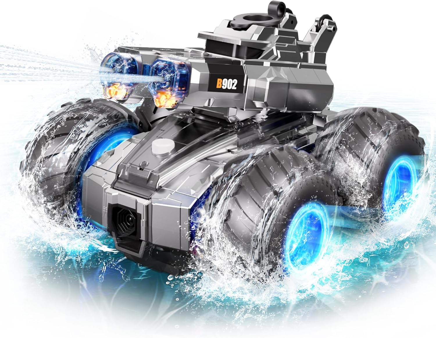 Joyspark Amphibious Remote Control Car 4WD Water Gun Monster Truck