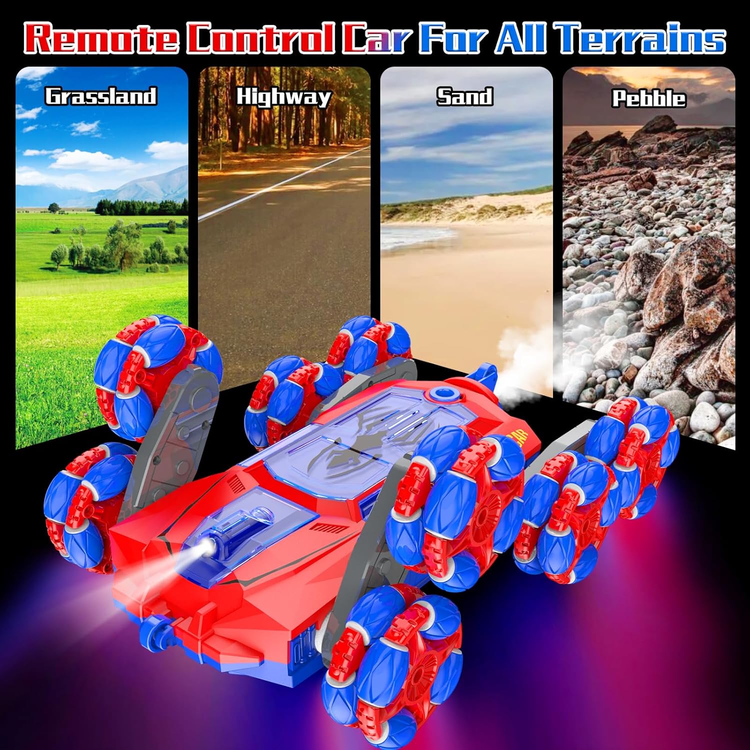 Aitbay 2.4GHz 8WD Wall Climbing Remote Control Car Stunt Car