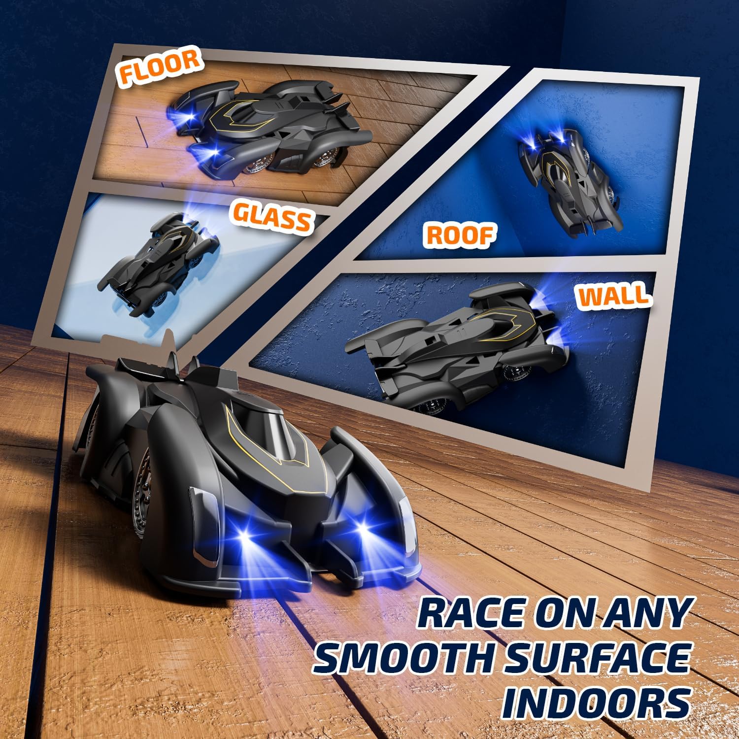 Ajiaoo Remote Control Wall Climbing Stunt Car Rechargeable Indoor Toy