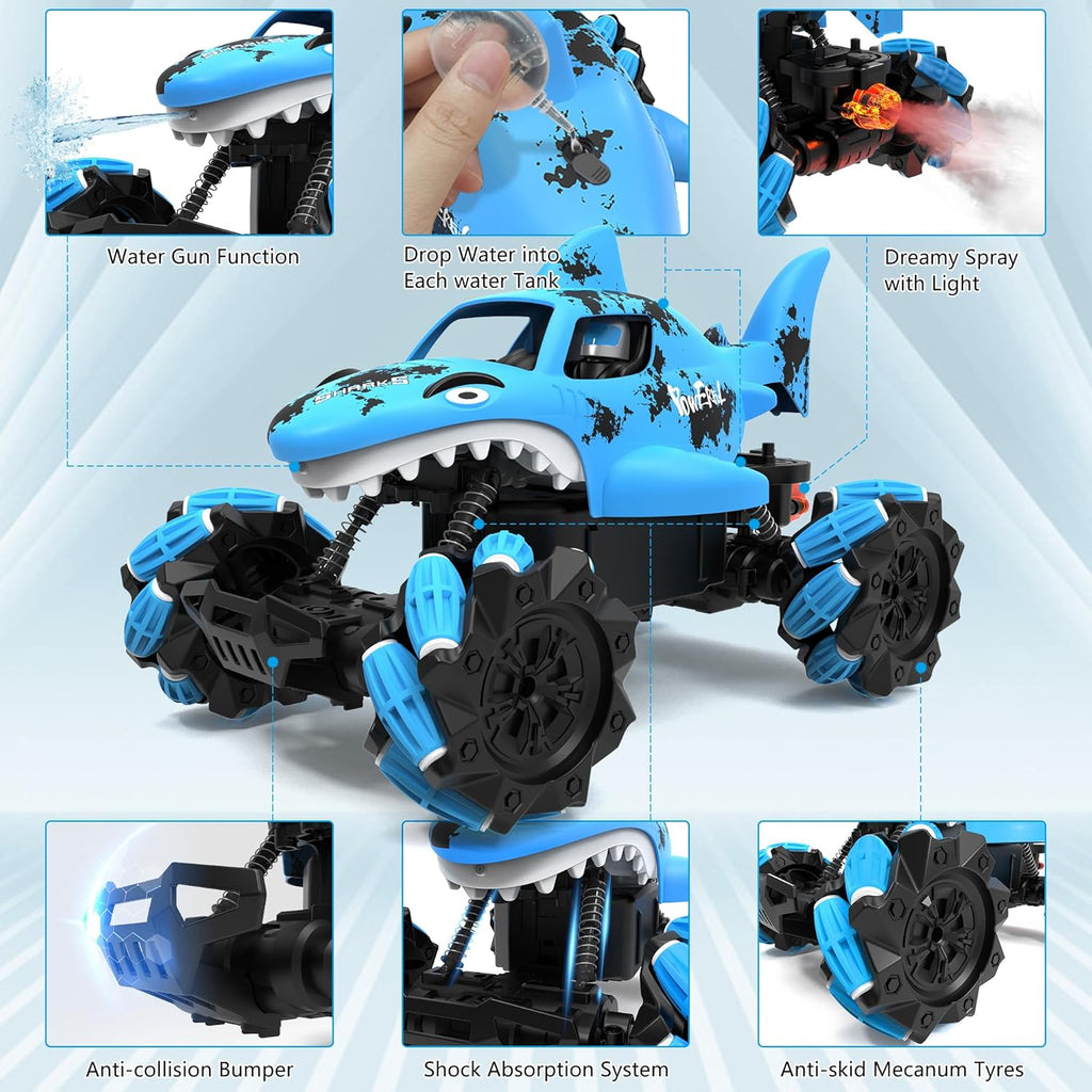 Eulogia RC Shark Car 360-Degree Rotation All Terrain Monster Truck