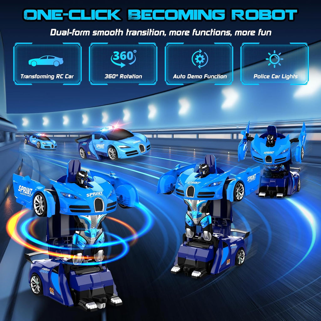 Aoneptr Remote Control Car 2.4GHz Transforming Robot Toy