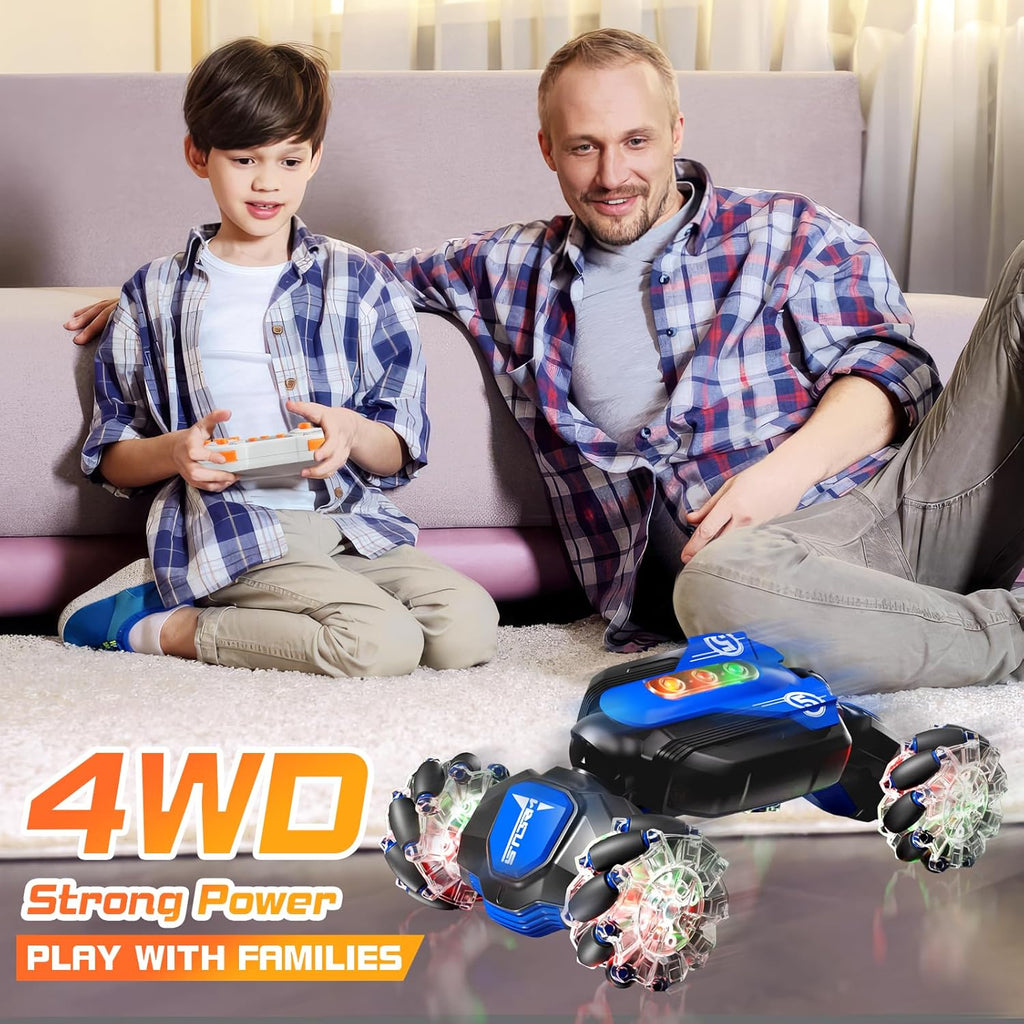 Aiqi 2.4GHz 4WD Gesture Sensing RC Stunt Car with Music Lights