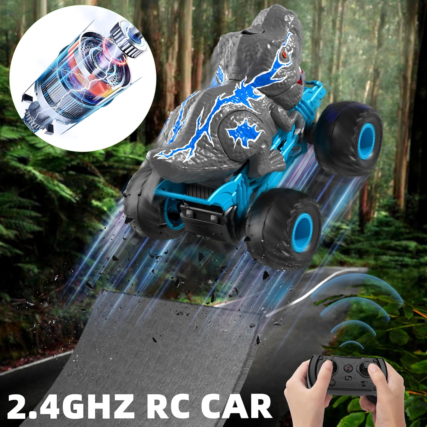 Lilybuds 2.4GHz Remote Control Dinosaur Truck RC Car