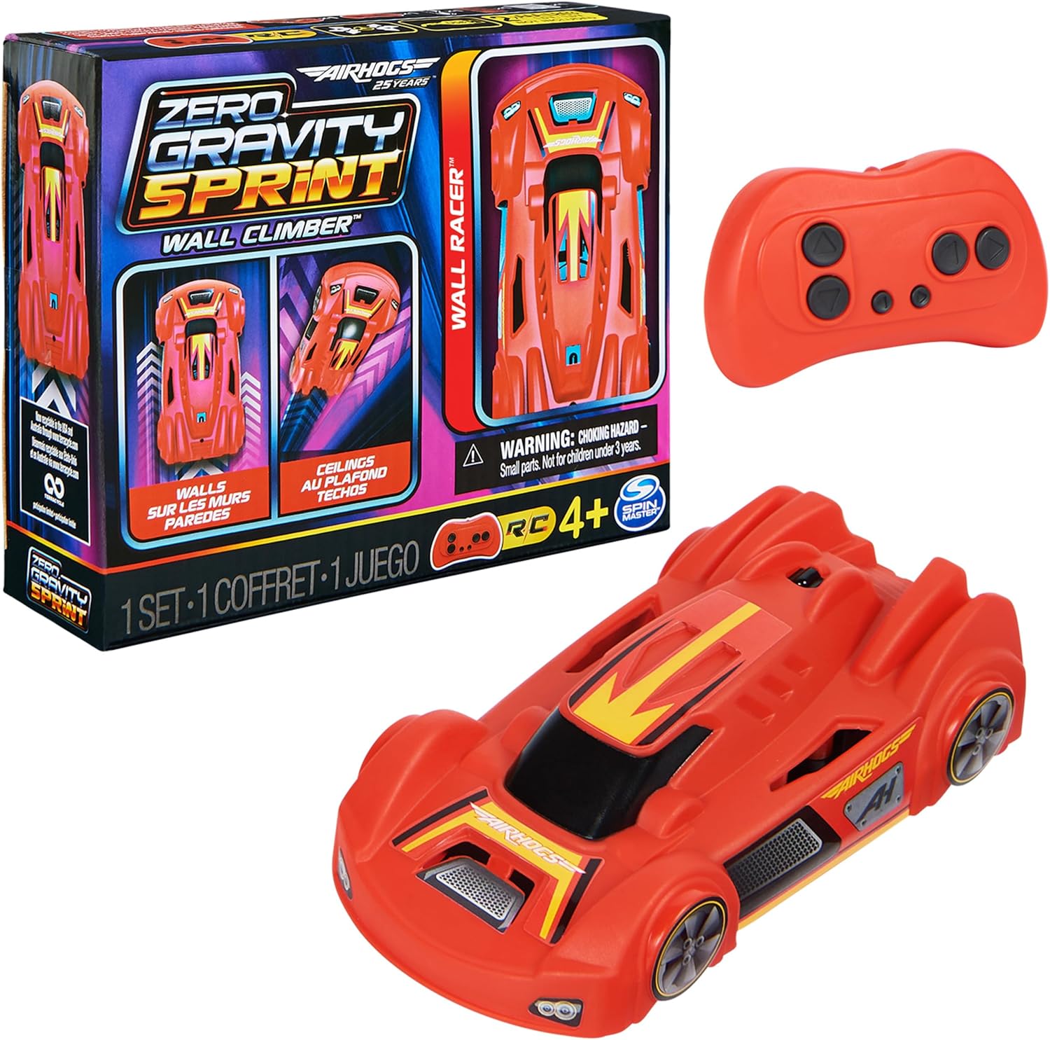 Air Hogs Zero Gravity Sprint RC Car Wall Climber USB-C Rechargeable