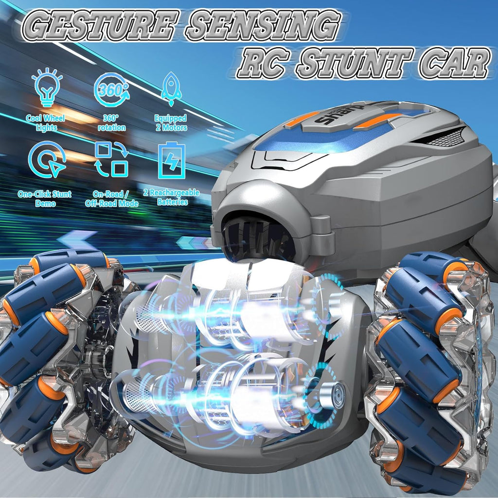Zzpq Gesture Sensing 4WD RC Stunt Car with Lights Music