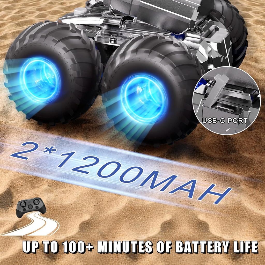 Joyspark Amphibious Remote Control Car 4WD Water Gun Monster Truck