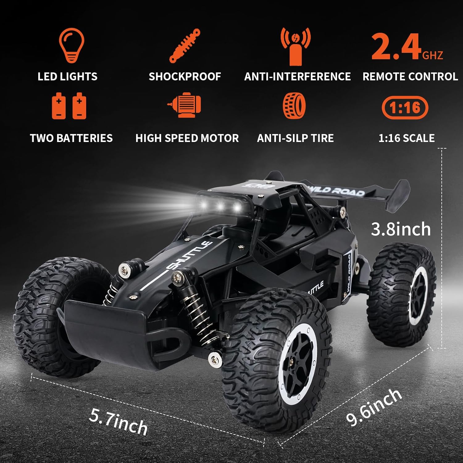 Cosmelab 1/16 Scale 2.4GHz All Terrain Off-Road Monster Truck 20 km/h