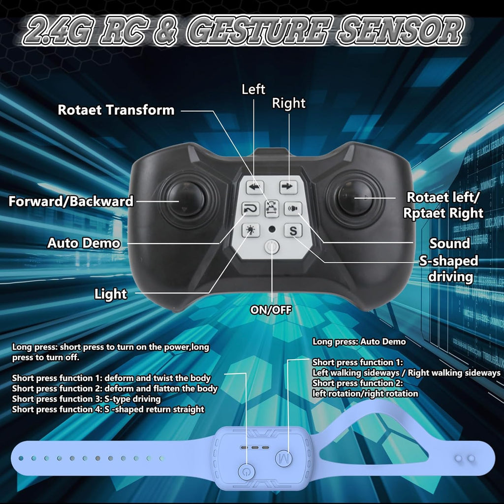 Zzpq Gesture Sensing 4WD RC Stunt Car with Lights Music