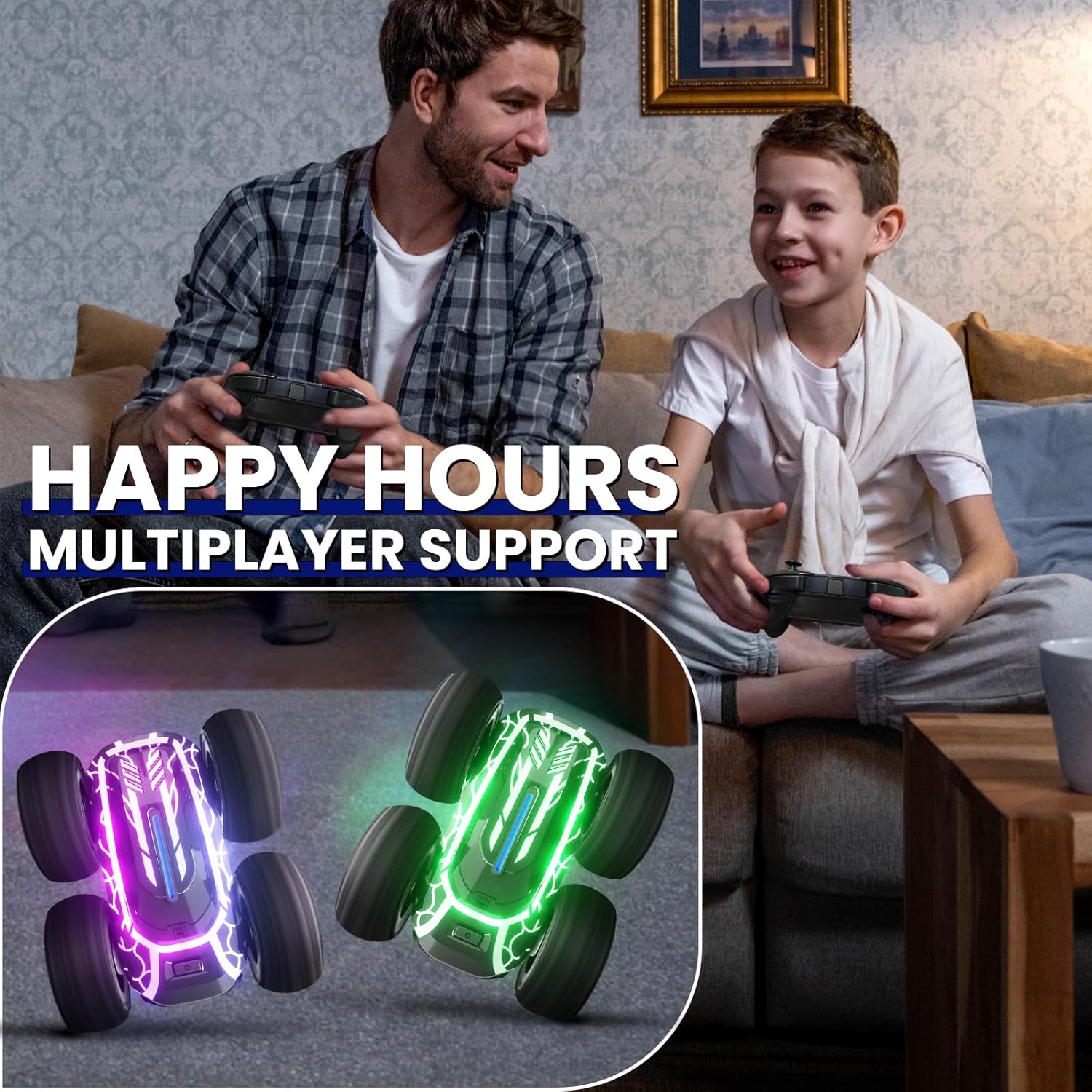 Tecnock 2.4GHz Remote Control Stunt Car 360° Rotating RC Car