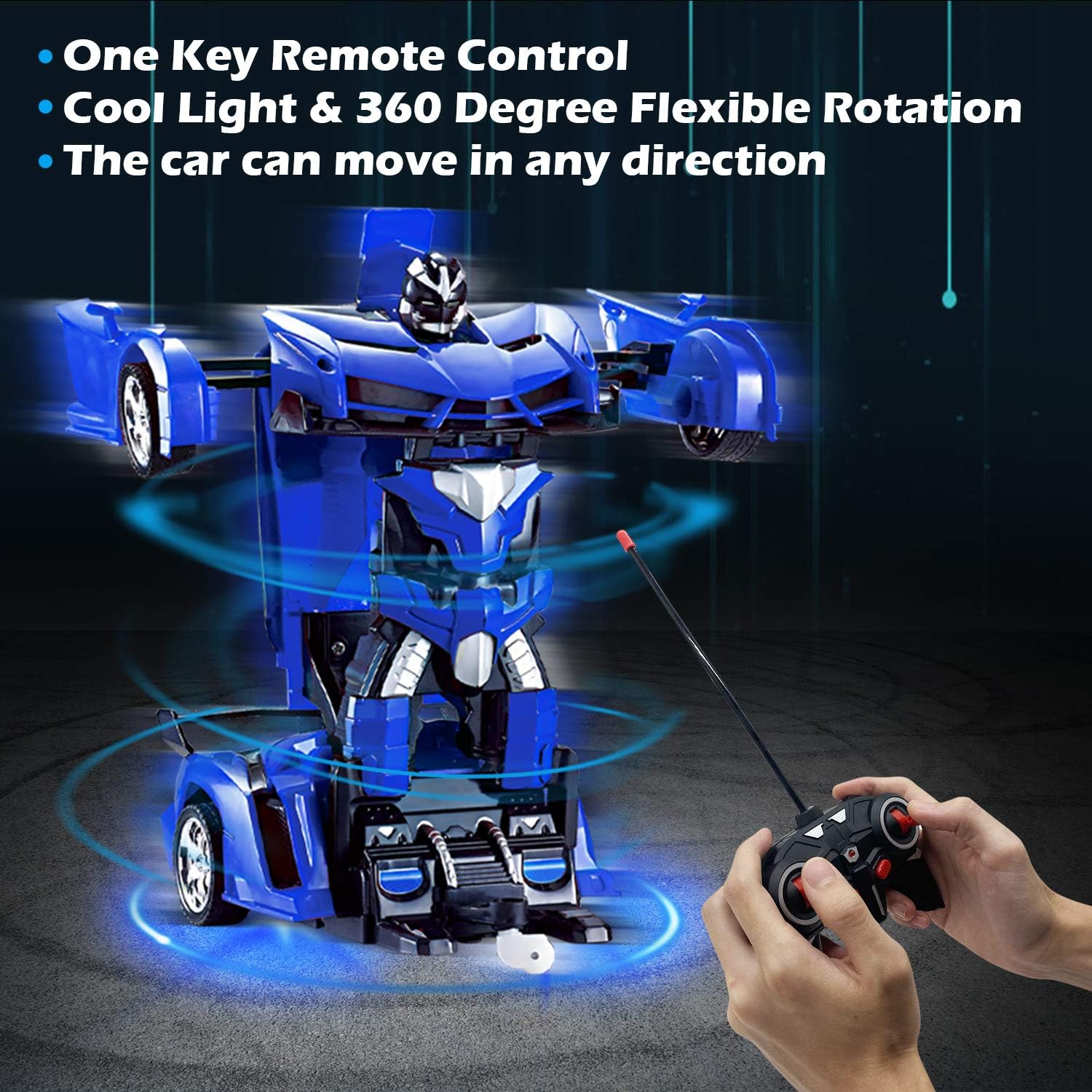 Amenon 1/18 Scale Transforming Remote Control Car 2.4GHz Rechargeable
