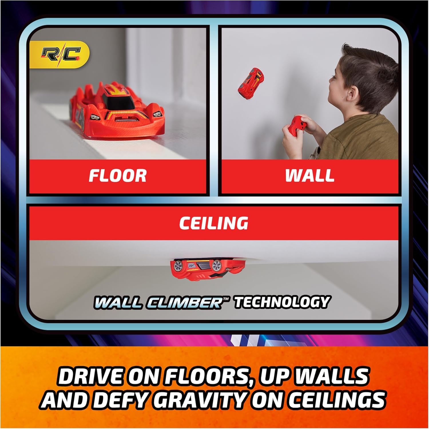 Air Hogs Zero Gravity Sprint RC Car Wall Climber USB-C Rechargeable