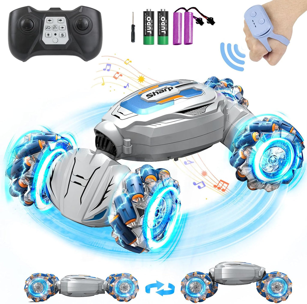 Zzpq Gesture Sensing 4WD RC Stunt Car with Lights Music