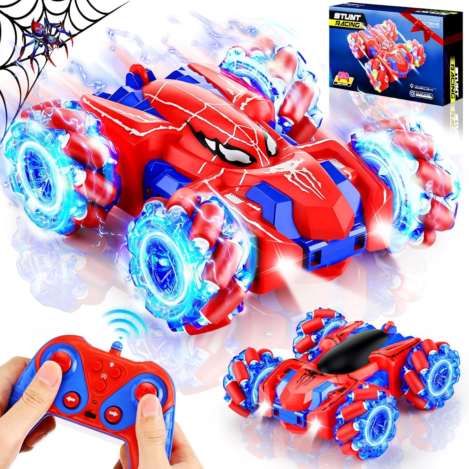 Aoontyen 2.4GHz Remote Control Spider Stunt Car 4WD Off-Road