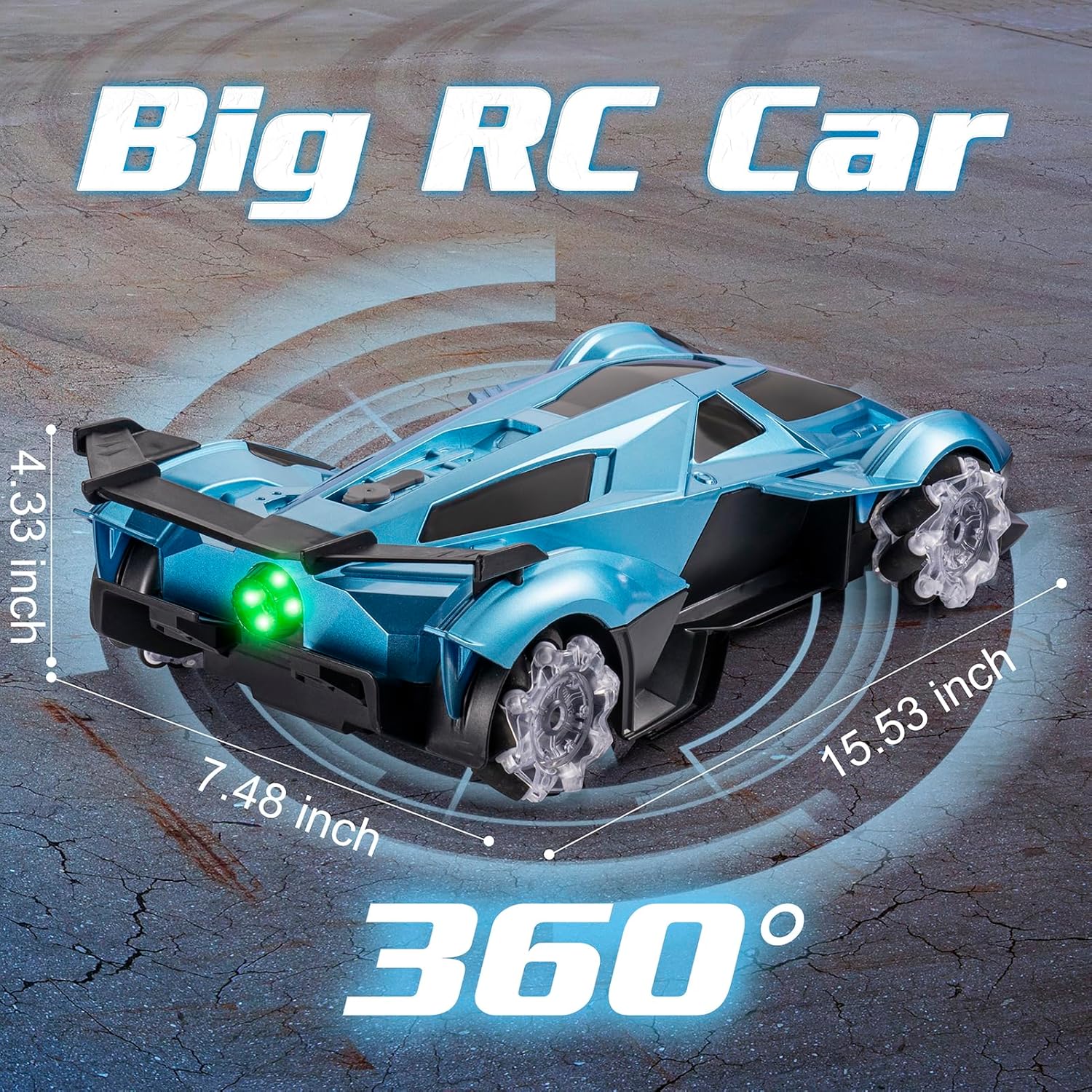 Sasbsc 1:12 Scale Remote Control Drift Car with 360° Rotation Music Lights