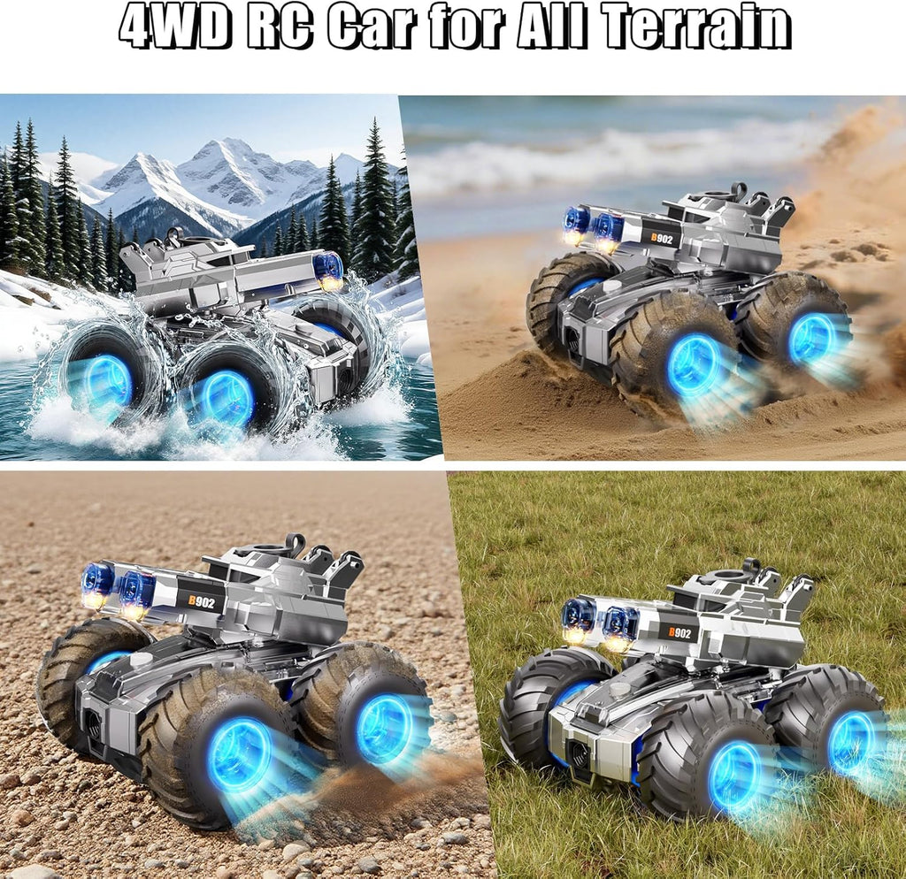 Joyspark Amphibious Remote Control Car 4WD Water Gun Monster Truck